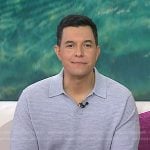 Tom Llamas’ grey long sleeve polo on Today
