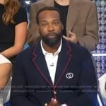 Baron Davis’s navy contrast trim blazer on Good Morning America