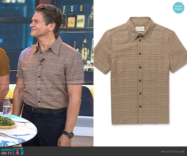 Gucci Checked Short-sleeve Shirt worn by David Burtka on Today