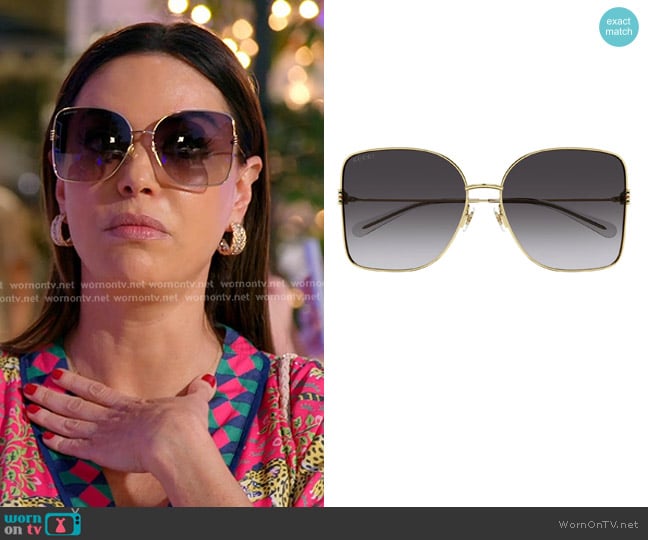 Gucci GG1282SA Square Sunglasses worn by Adriana de Moura (Adriana de Moura) on The Real Housewives of Miami