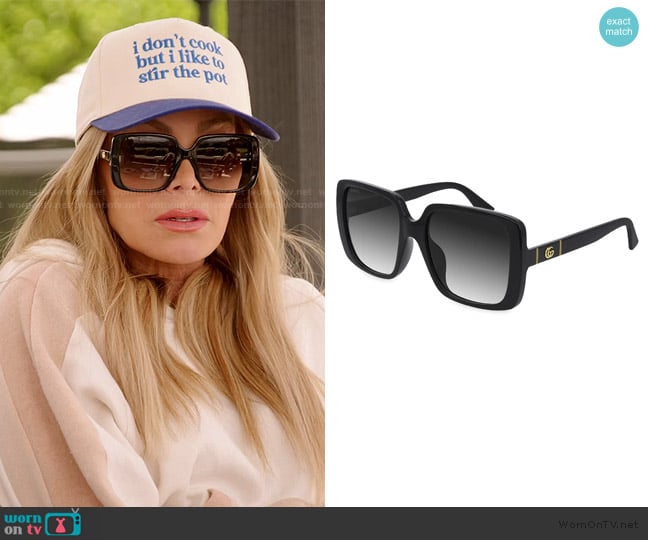Gucci Gucci Lines 56MM Rectangular Sunglasses worn by Tamra Judge on The Real Housewives of Orange County