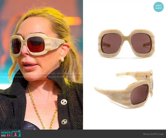 Gucci Oversized Frame Sunglasses worn by Marysol Patton (Marysol Patton) on The Real Housewives of Miami