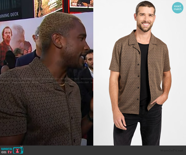 Guess Eco Marcos Jacquard Shirt worn by Scott Evans on Access Hollywood
