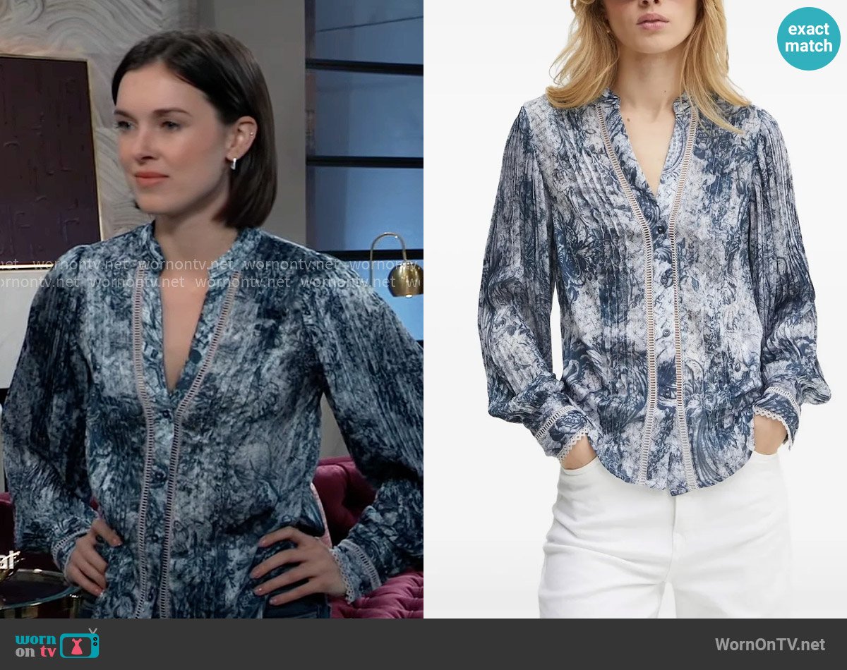 Guess Josette Blouse worn by Willow Tait (Katelyn MacMullen) on General Hospital