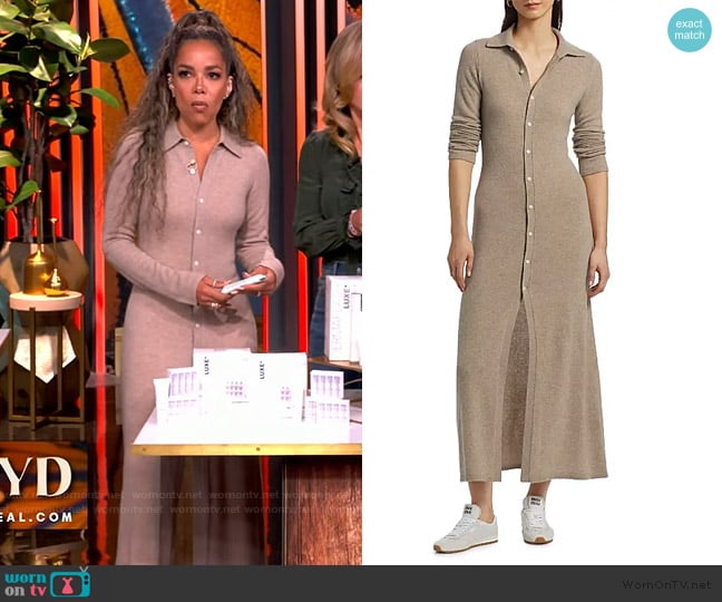 Guest in Residence Showtime Cashmere Maxi Shirtdress worn by Sunny Hostin on The View