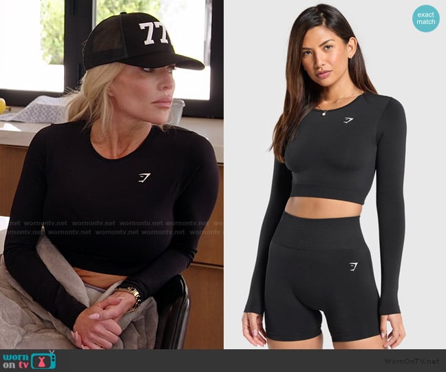 Gymshark Everyday Seamless Long Sleeve Crop Top worn by Jennifer Pedranti on The Real Housewives of Orange County