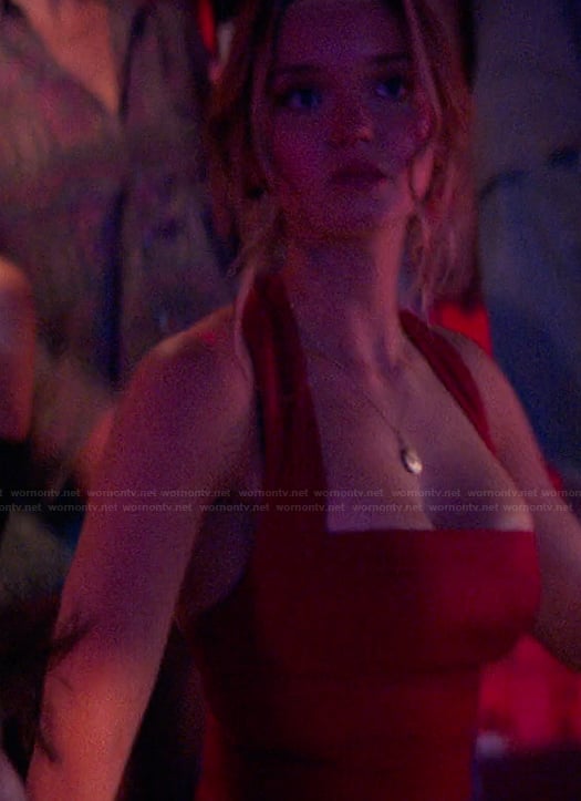 Hannah's red mini dress on The Runarounds