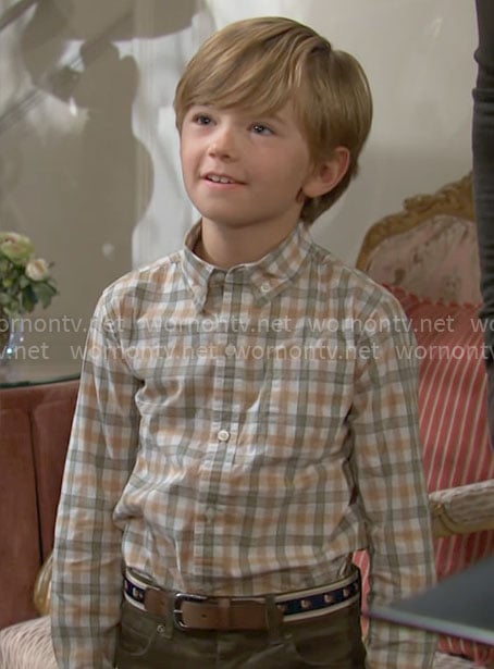 Harrison’s checked shirt on The Young and the Restless