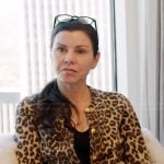Heather’s leopard print cardigan on The Real Housewives of Orange County