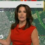 Heather’s red cowl neck dress on Good Morning America