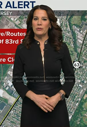 Heather's black zip front dress on Good Morning America