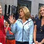 Hoda’s light blue track jacket and navy leggings on Today