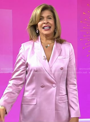 Hoda’s pink satin blazer on Today