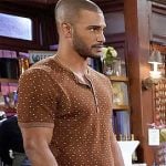 Holden’s brown dotted print henley shirt on The Young and the Restless
