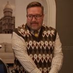 Howard’s knit vest on Only Murders in the Building