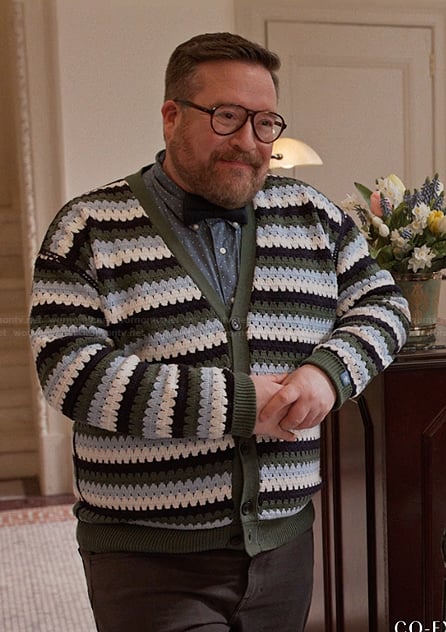 Howard's stripe knit cardigan on Only Murders in the Building