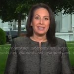 Nancy Cordes’ brown zip up jacket on CBS Mornings