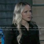 Lulu’s black pointelle knit top on General Hospital