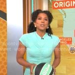 Adriana Diaz’s mint ruched dress on CBS Mornings
