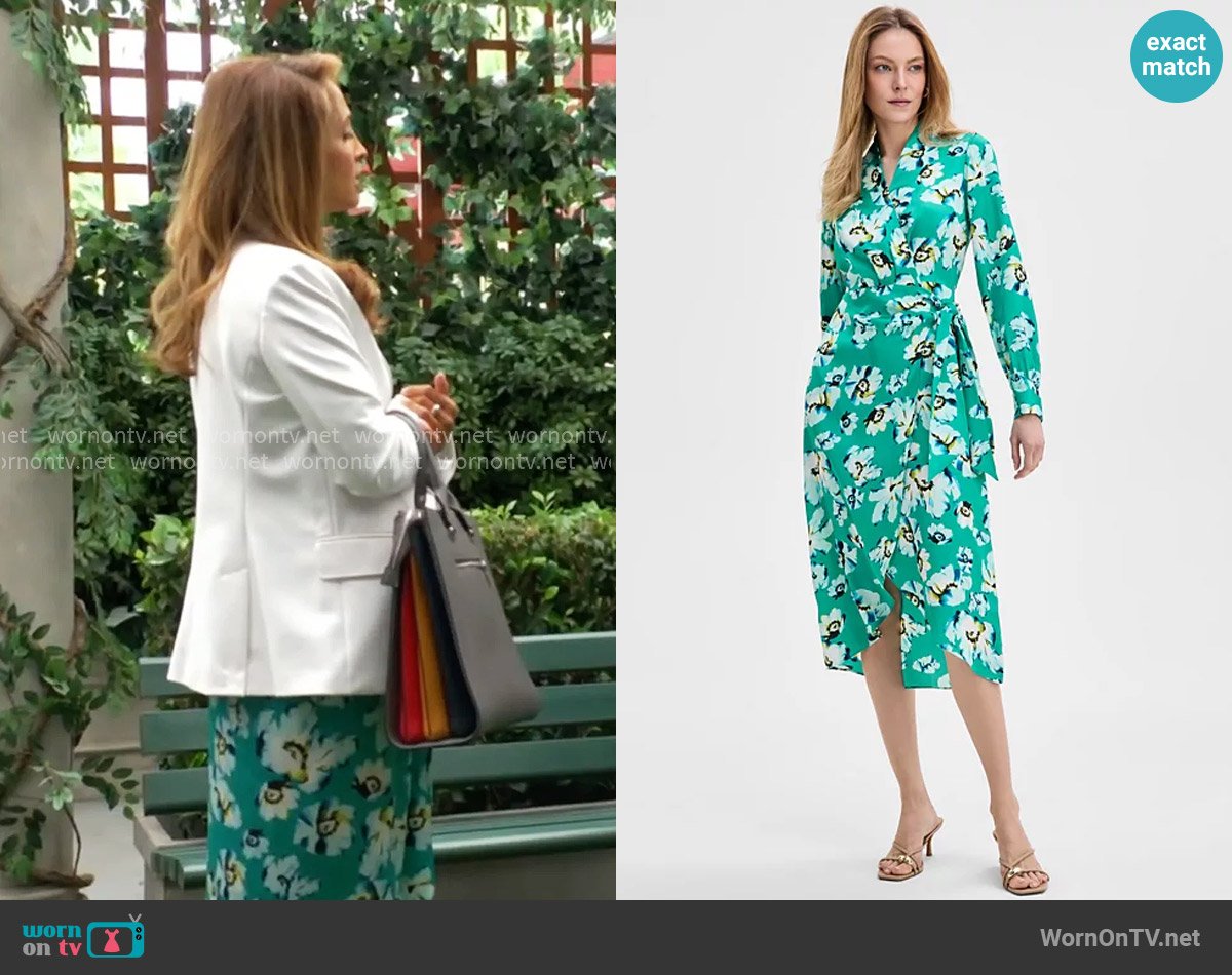 INC International Concepts Floral-Print Wrap Dress worn by Lily Winters (Christel Khalil) on The Young and the Restless