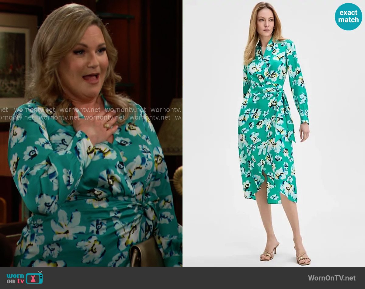 INC International Concepts Floral-Print Wrap Dress worn by Ronna (Anne Makovec) on The Bold and the Beautiful