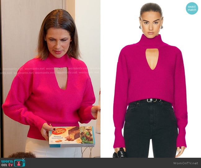 Iro Gaid Sweater in Fuchsia worn by Julia Lemigova (Julia Lemigova) on The Real Housewives of Miami