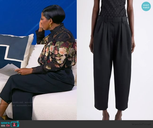 Isabel Marant Janice Pleated Tapered Wool Trousers worn by Tamron Hall on Tamron Hall Show