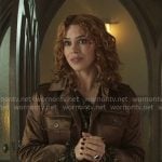 Isodora’s brown satin jacket on Wednesday