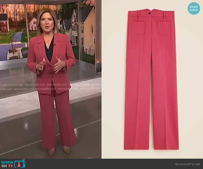 J. Crew Carolina Pant in Warm Brick worn by Christine Romans on NBC News Daily