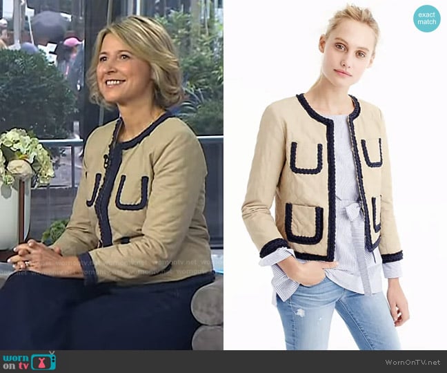J. Crew Quilted Safari Jacket worn by Samantha Brown on Today