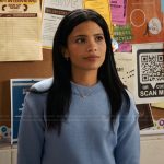 Jackie’s blue sweatshirt on My Life with the Walter Boys