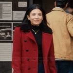Jackie’s red double breasted coat on My Life with the Walter Boys