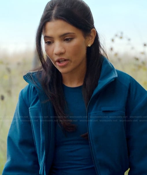 Jackie’s blue fleece jacket on My Life with the Walter Boys