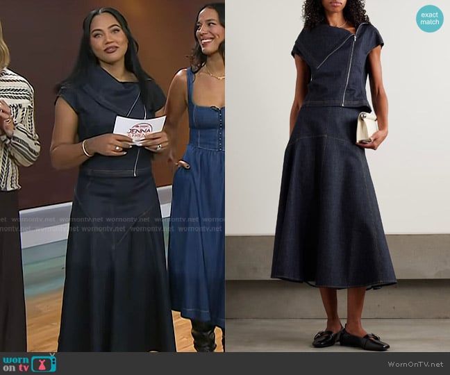 Jacquemus Pasante de-Nîmes Denim Top and Skirt worn by Ayesha Curry on Today
