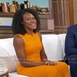 Janai’s orange crochet sleeveless dress on Good Morning America