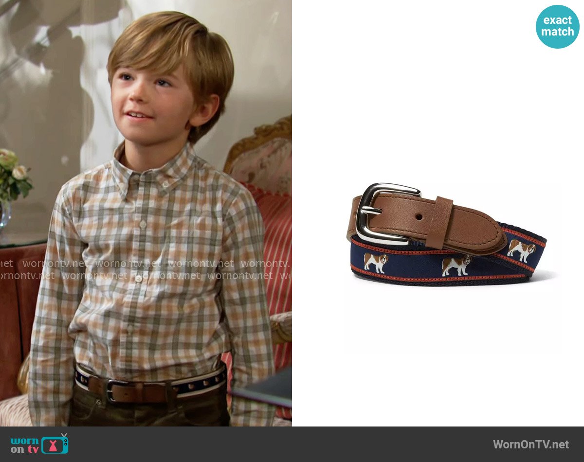 Janie + Jack Saint Bernard Dog Belt worn by Harrison Abbott (Redding Munsell) on The Young and the Restless