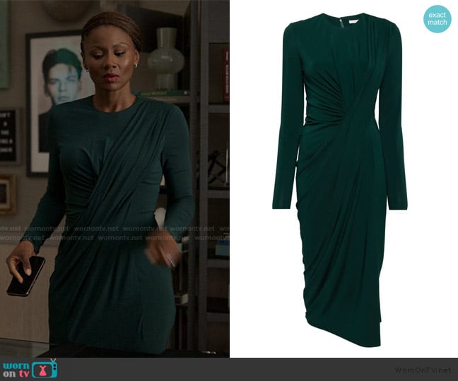 Jason Wu Draped Midi Dress worn by Jax Stewart (Emayatzy Corinealdi) on Reasonable Doubt