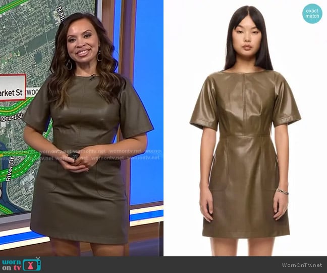 Jason Wu Faux Leather Mini Dress worn by Adelle Caballero on Today