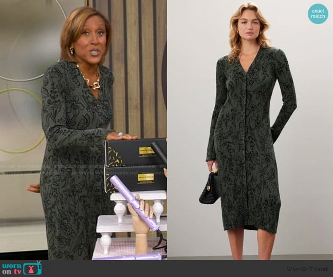 Jason Wu x RTR Floral Cardigan Dress worn by Robin Roberts on Good Morning America