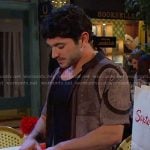 Javi’s brown printed shirt on Days of our Lives