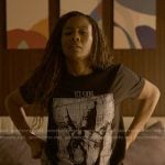 Jax’s black Ice Cube print tee on Reasonable Doubt
