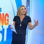 Jenna’s navy ribbed polo top and skirt on Today