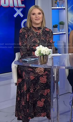 Jenna’s black floral maxi dress on Today