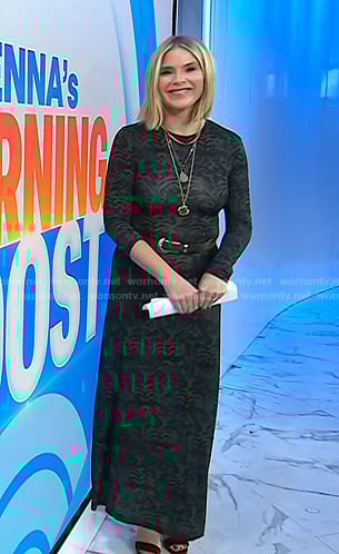 Jenna's black printed maxi dress on Today