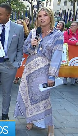 Jenna's blue bandana print blouse and skirt on Today