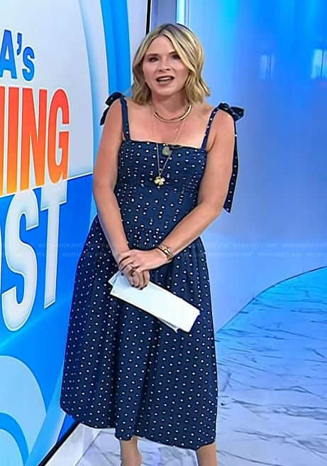 Jenna's blue polka dot dress on Today