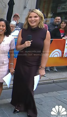 Jenna's brown sleeveless turtleneck sweater and maxi skirt on Today