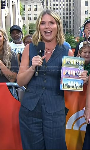 Jenna’s navy pinstripe vest and pants on Today
