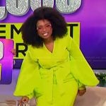Jennifer’s lime green top and skirt on The Jennifer Hudson Show