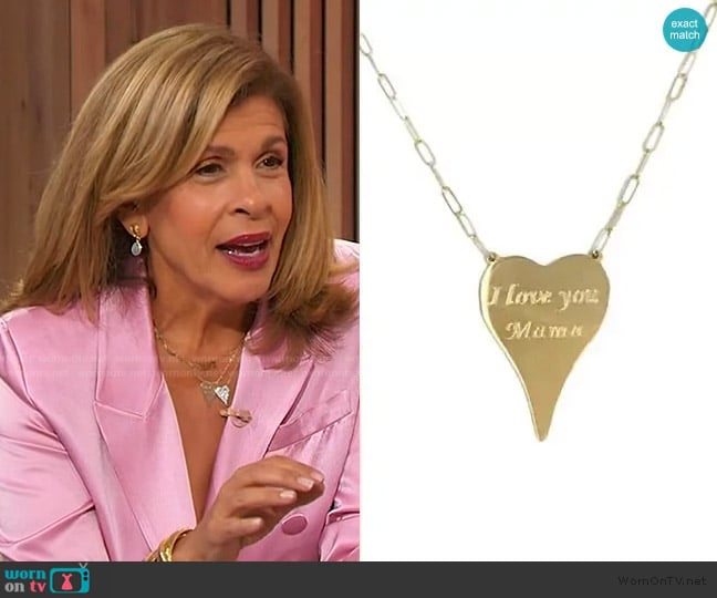 Jennifer Miller Heart Necklace worn by Hoda Kotb on Sherri